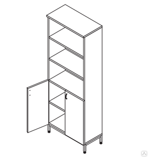 Шкаф для документов с открытыми полками