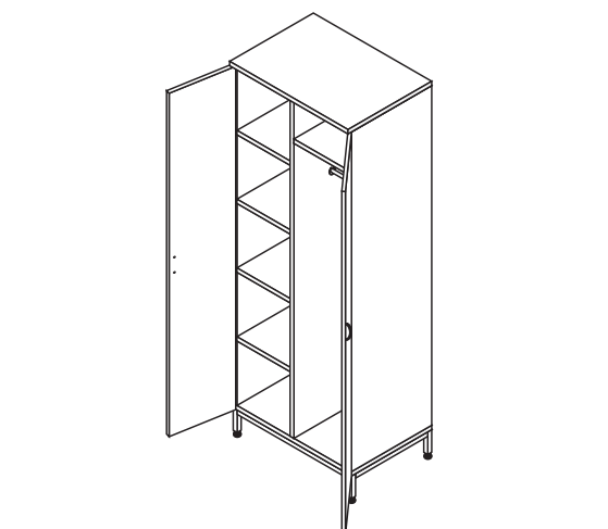 Шкаф рабочий для одежды металлический 2 х секционный
