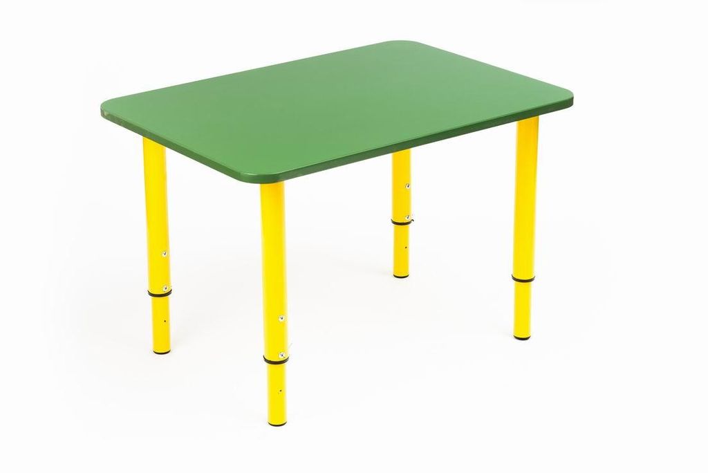 Стол детский регулируемый МДФ "Кузя" (700х500х400...580 мм)Зеленый/желтый