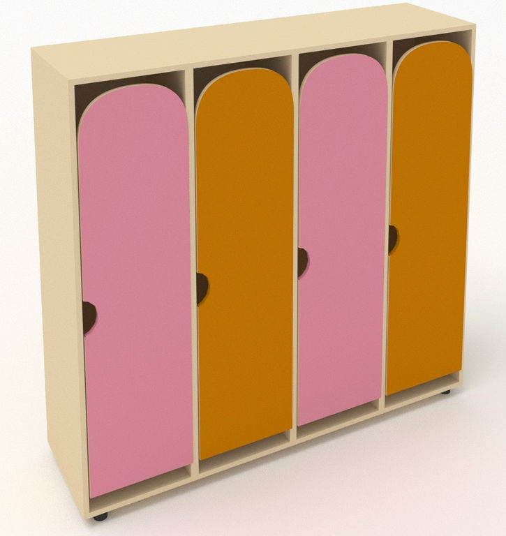 Шкаф для детской одежды четырехсекционный ЛДСП (1124х340х1300 мм) ШГ4У