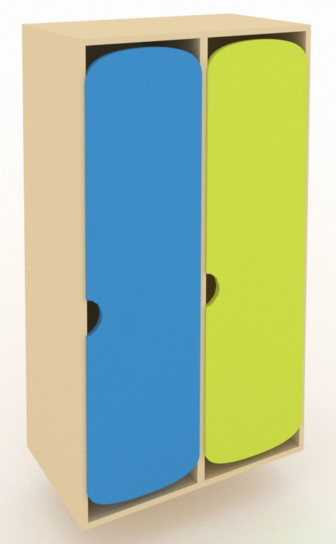 Шкаф для детской одежды двусекционный МДФ (732х340х1300 мм) ШГ-2М