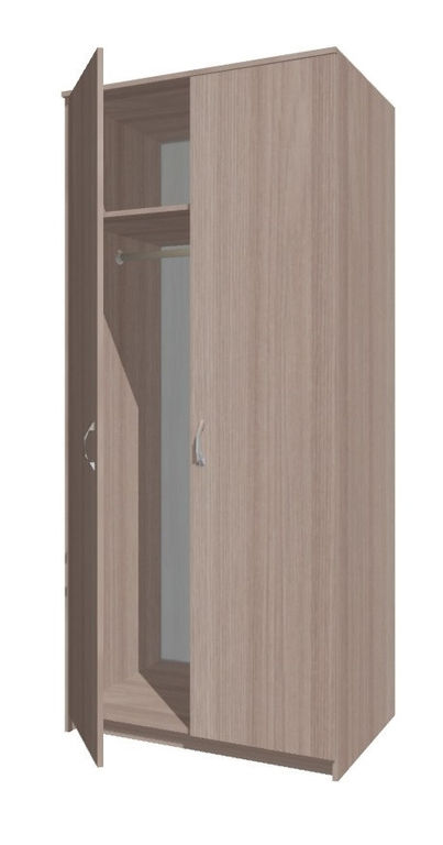 Шкаф-гардероб 2-х створчатый с штагной под плечики и полкой для шапок (900х