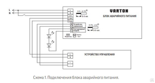 Схема подключения аварийного светильника вартон