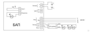Как подключить блок аварийного питания навигатор к светодиодному светильнику