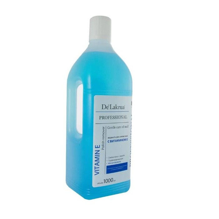 Жидкость д/снятия лака с ацетоном (голубая) De Lakrua 1 литр