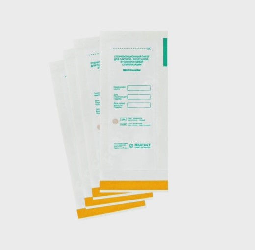 Пакеты для стерилизации из белой бумаги самоклеящиеся ПБСП-СтериМаг 75х150