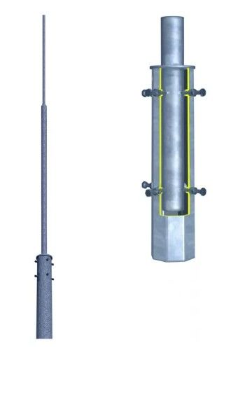 Молниеотвод 1м-К80/48 сварной высота 1000 мм диаметр трубы 48 мм
