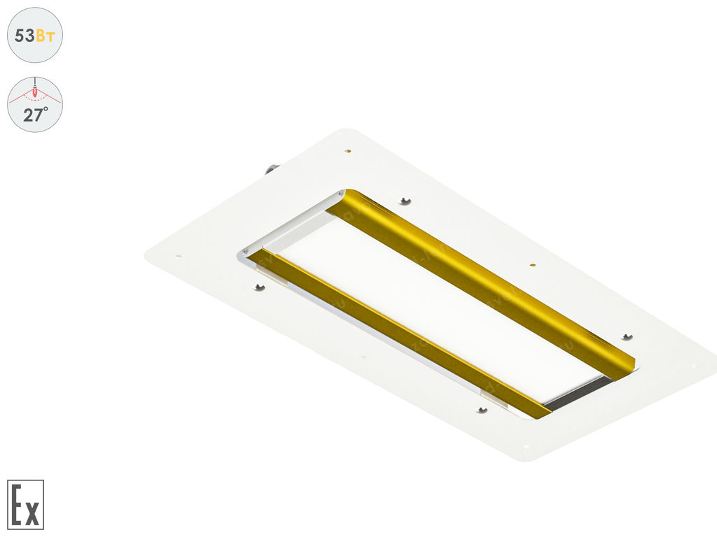 Светодиодный светильник Прожектор Взрывозащищенный GOLD, для АЗС, 53 Вт, 27°