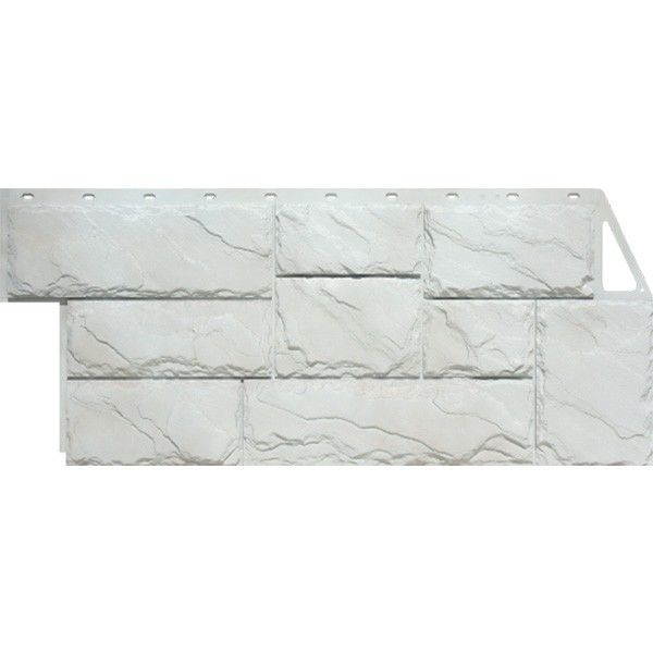 Фасадная панель Fineber Камень дикий 0.42м2 1117 х 452 цвет Мелованный белый
