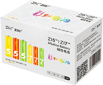 Батарейка Zmi Rainbow Z15/Z17 тип АА/ААА (12 12 шт) цветные