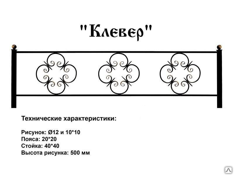 Оградка из профильной трубы чертежи с размерами