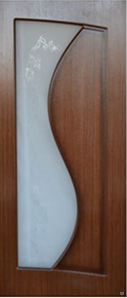 Дверь межкомнатная шпонированная Лоза, со стеклом, Орех, шпон Файн-Лайн